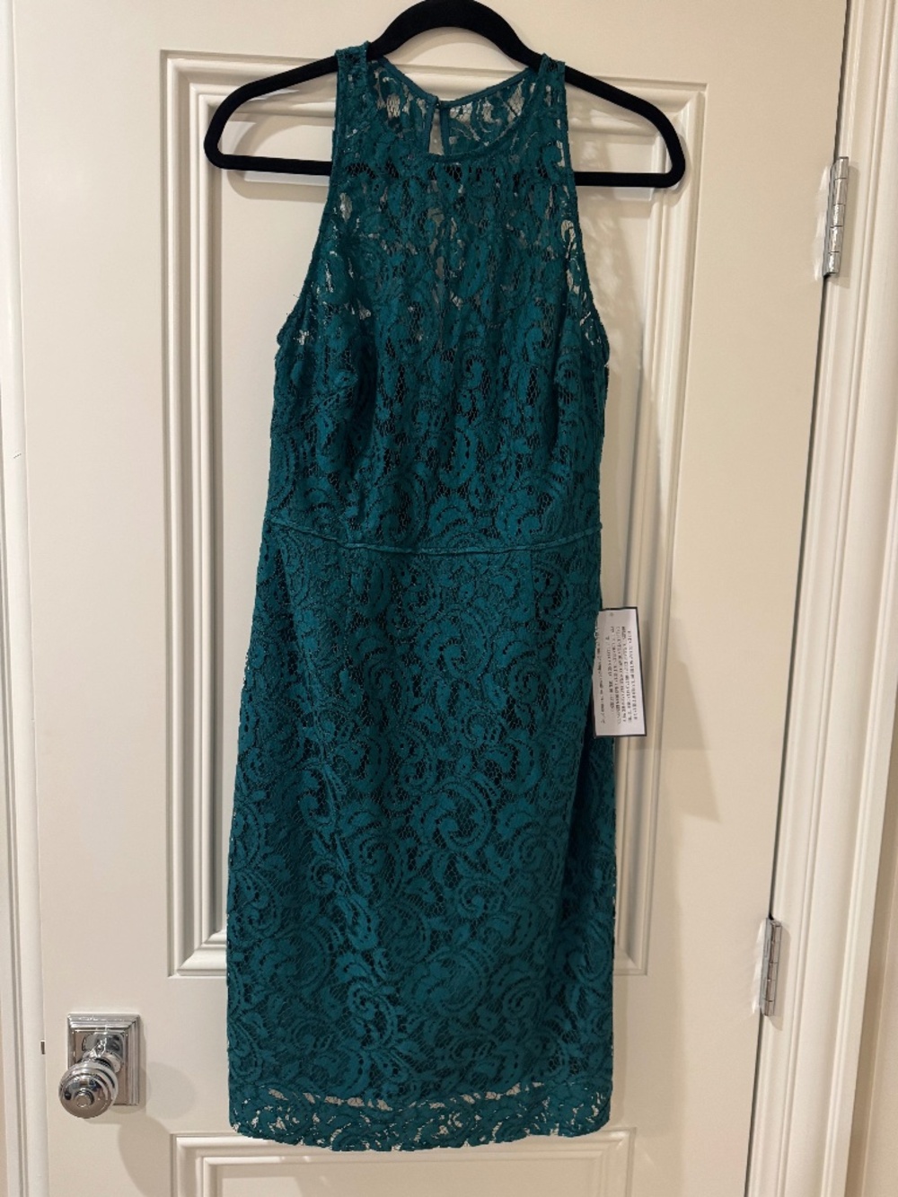 NWT! J. Crew Leavers Lace Emerald Green Halterneck illiusion Dress, size 6